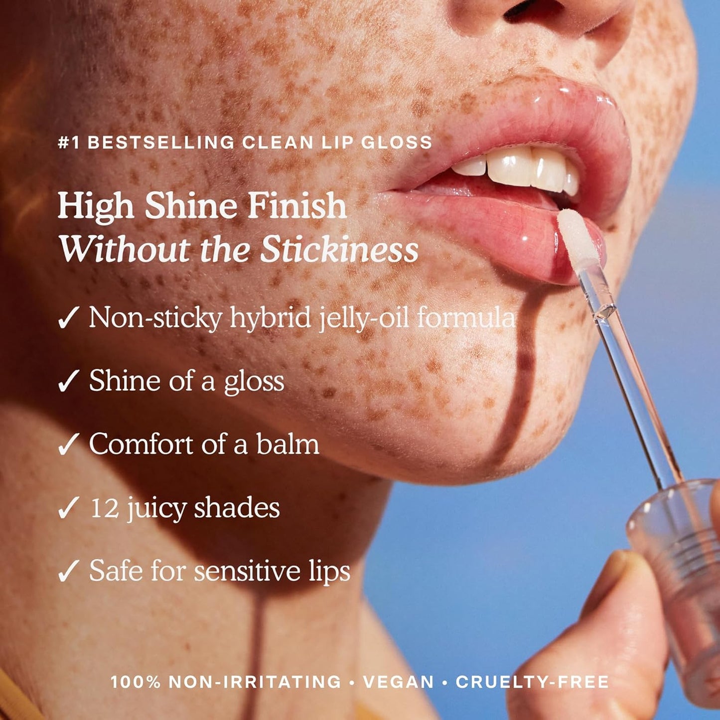 Shineon Milky Lip Jelly, PISTACHIO, Non-Sticky, Hydrating Vegan Lip Gloss in Milky Nude Pink, Moisturizing Apricot and Raspberry Seed Oil, Clean, Cruelty Free